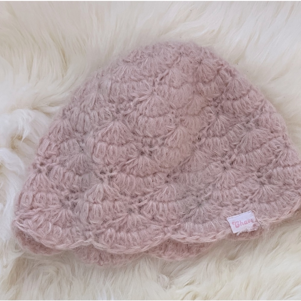 Super sweet and soft angora baby pink hat